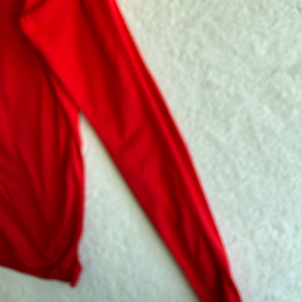 Athleta Red Athleisure Size L Long Sleeve Perforated Detail Lightweight Top - Picture 10 of 16